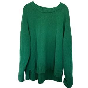 J. Crew (XL) Green Wool Crewneck Sweater Relaxed Fit Wool Alpaca Minimalist Chic